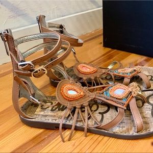 Sam Edelman Triple-Strap Low Gladiator Sandals